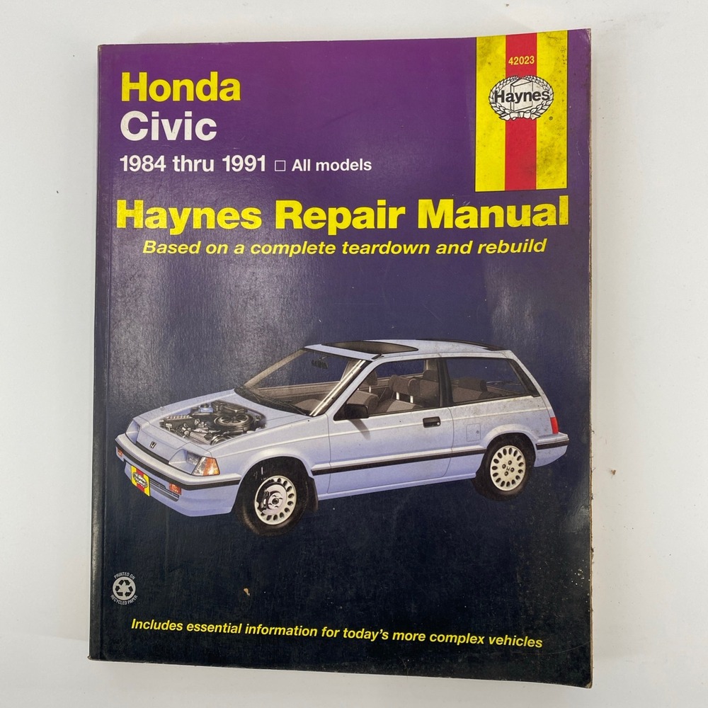Haynes Honda Civic CRX Wagon Repair Manual 1984-1991 42023 Automotive‎ DIY Guide
